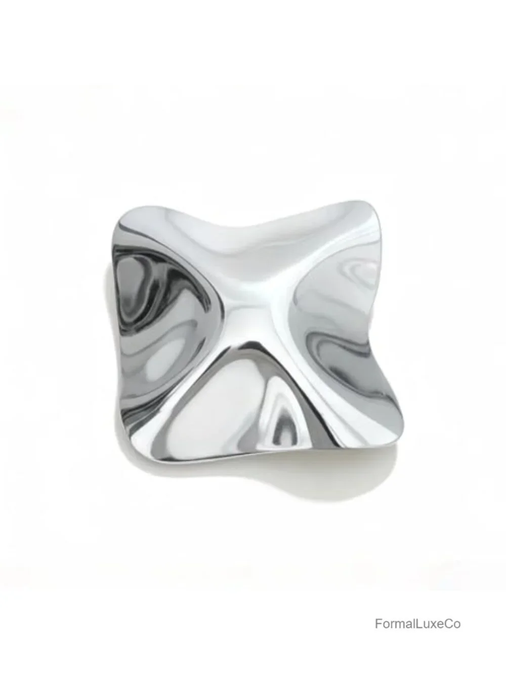 Textured Geometric Brooch Pin for Women, Metal Lapel Jewelry